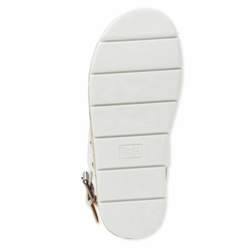 ❤️Time and Tru White Platform Espadrille Sandals New size 9.5 Comfort Flatform - Picture 9 of 10